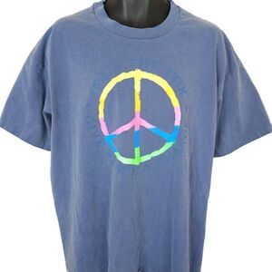 Peace Symbol T Shirt Vintage 90s 103.5 The Fox Classic Rock Denver Radio Station